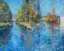 Un dimanche a Malestroit Huile sur toile 55x 65 cm Disponible 1200 €